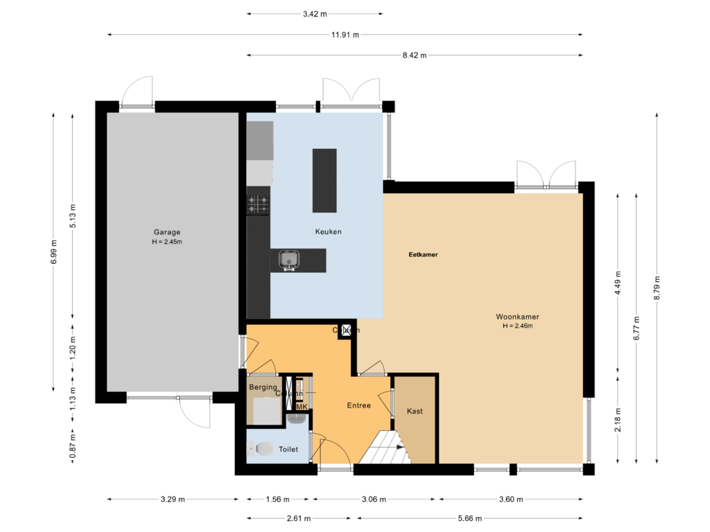 View floorplan of Begane grond of Cumulus 77