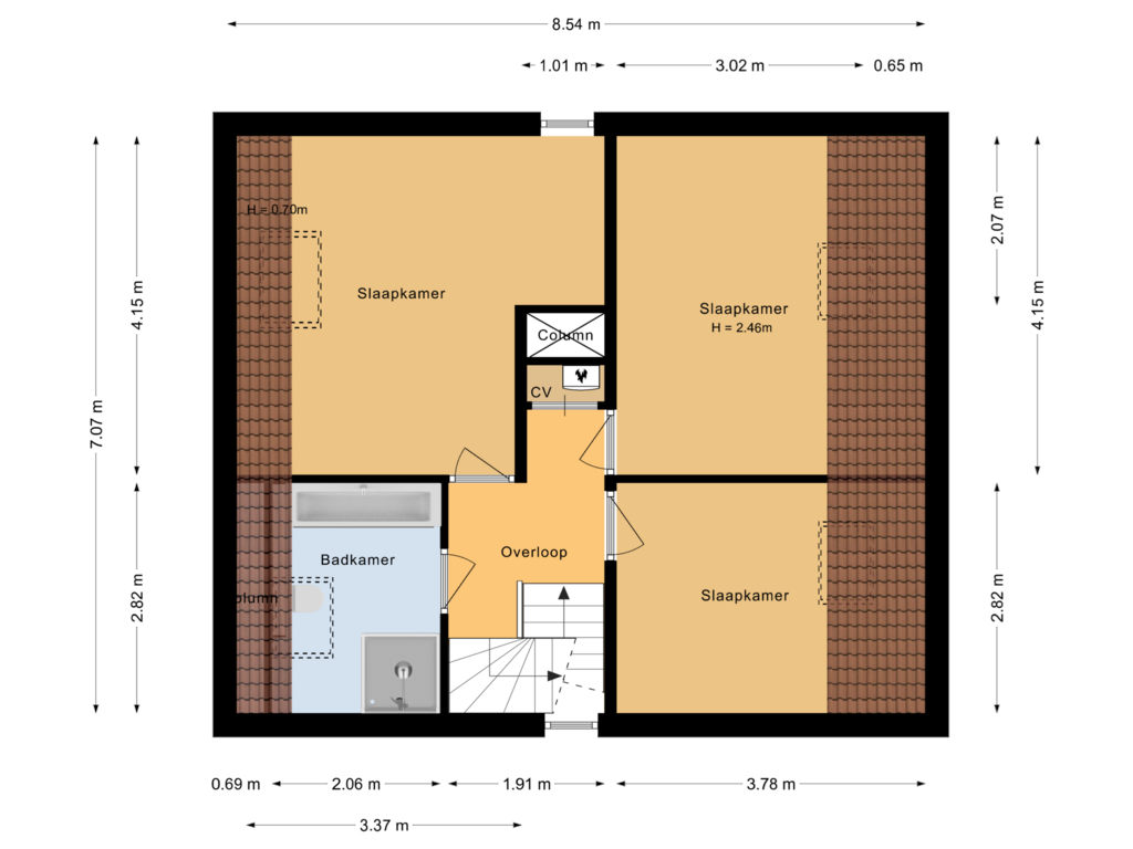 Bekijk plattegrond van Eerste verdieping van Cumulus 77