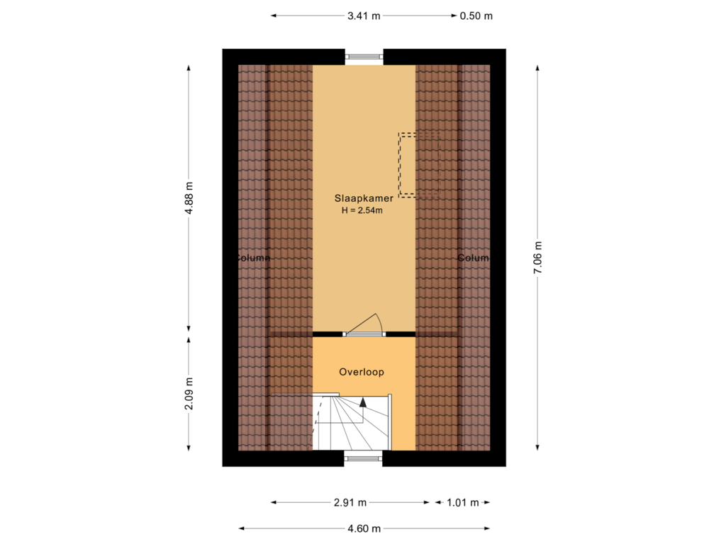 View floorplan of Tweede verdieping of Cumulus 77