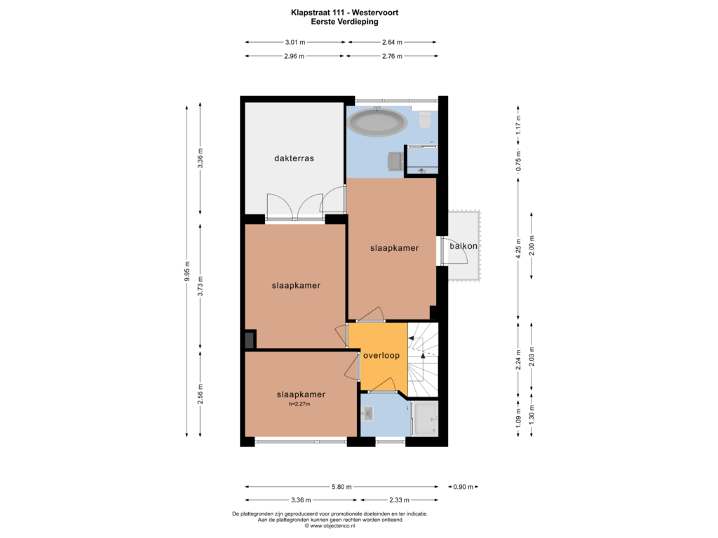 Bekijk plattegrond van EERSTE VERDIEPING van Klapstraat 111