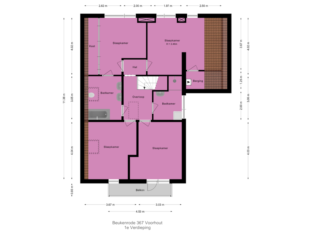 Bekijk plattegrond van 1e Verdieping van Beukenrode 367