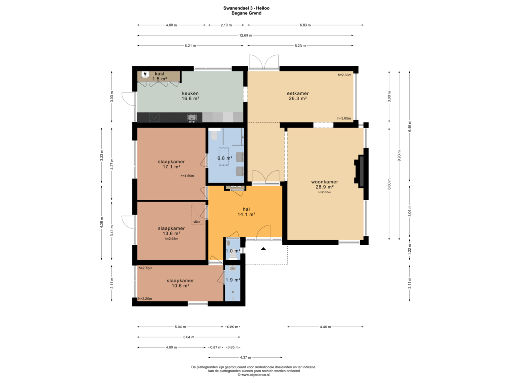 Bekijk plattegrond van BEGANE GROND van Swanendael 3