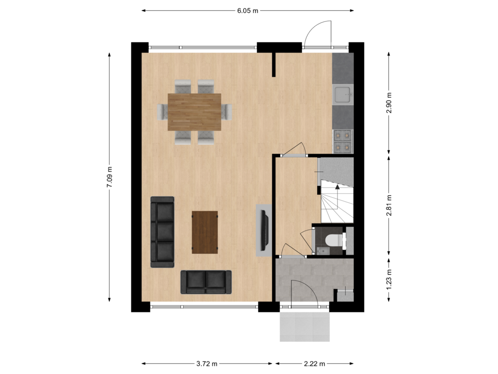 Bekijk plattegrond van Begane Grond van Mahlerstraat 77