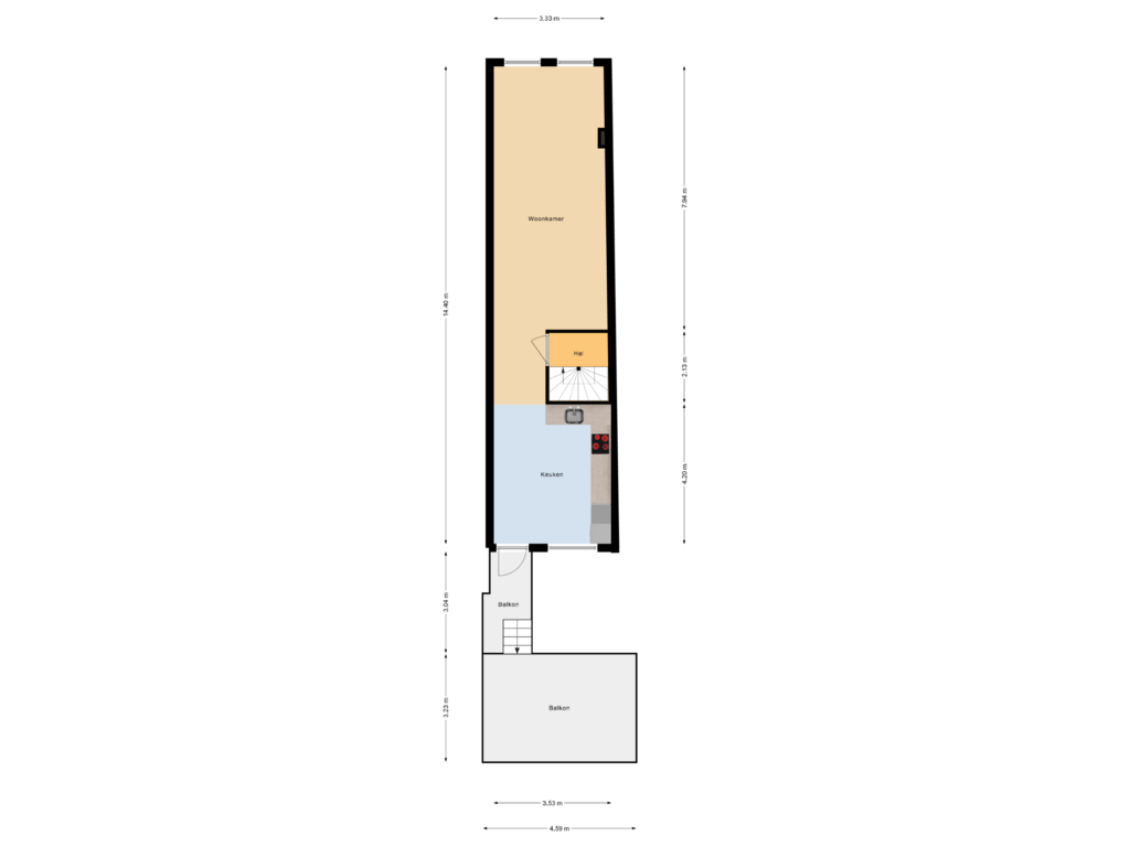 Bekijk plattegrond van 2e Verdieping van Kerkstraat 35