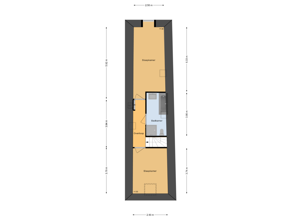 Bekijk plattegrond van 3e Verdieping van Kerkstraat 35