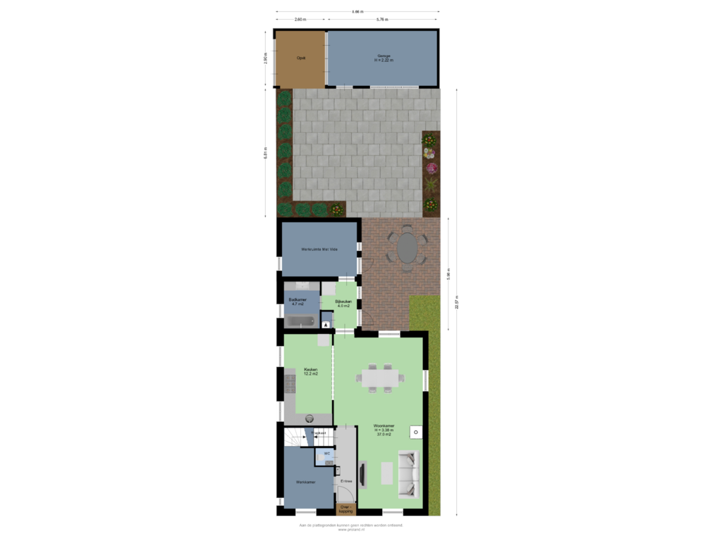 Bekijk plattegrond van Begane Grond Met Tuin van Bongertsweg 44