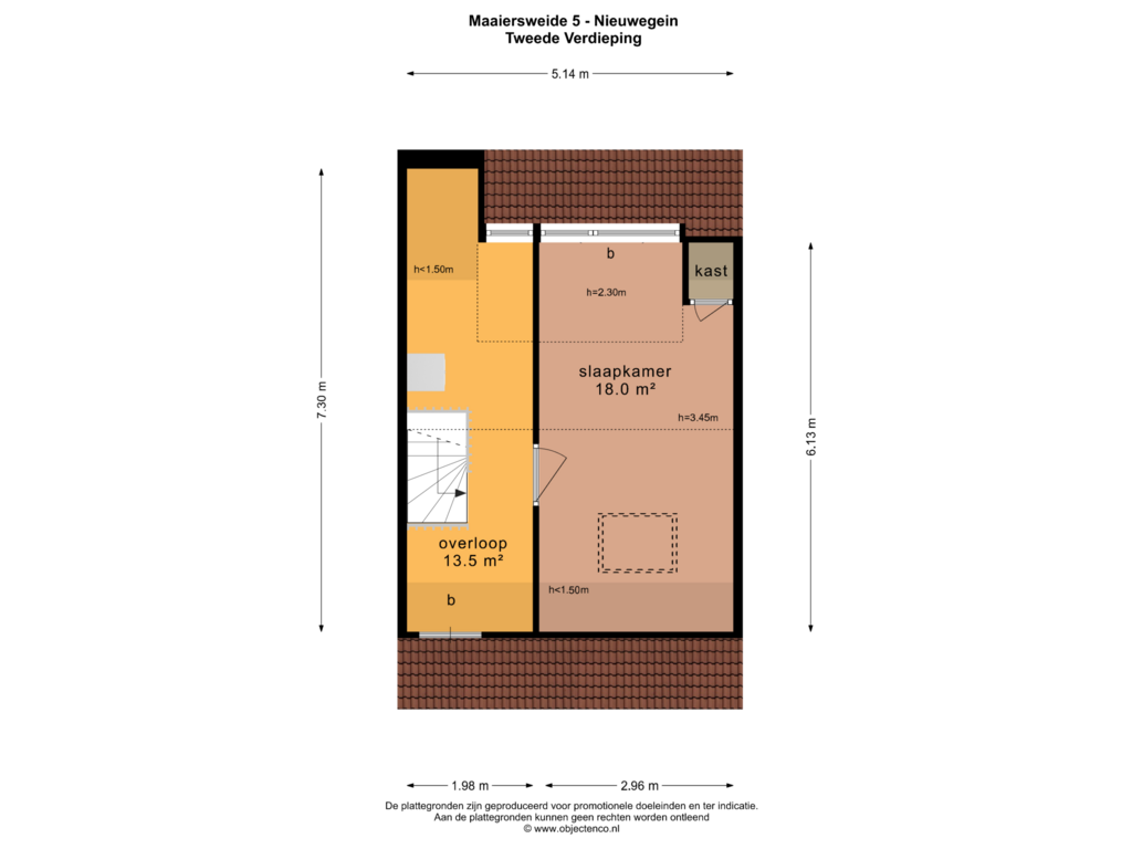 View floorplan of TWEEDE VERDIEPING of Maaiersweide 5