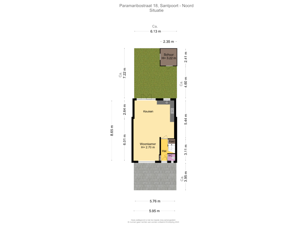 Bekijk plattegrond van Situatie van Paramaribostraat 18