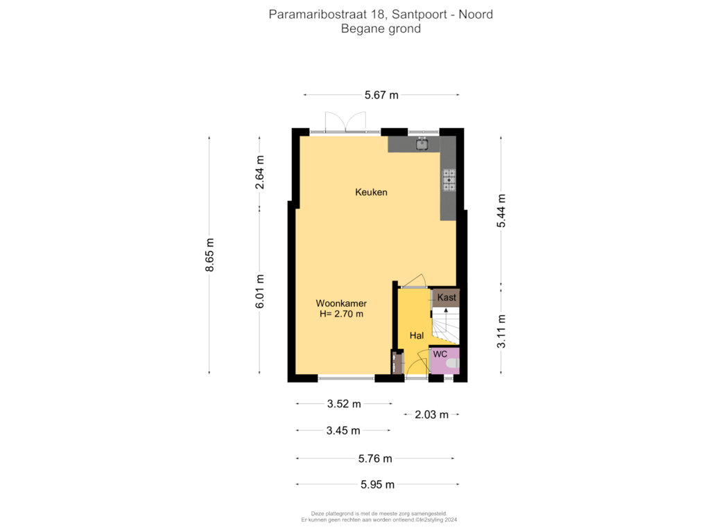 Bekijk plattegrond van Begane grond van Paramaribostraat 18