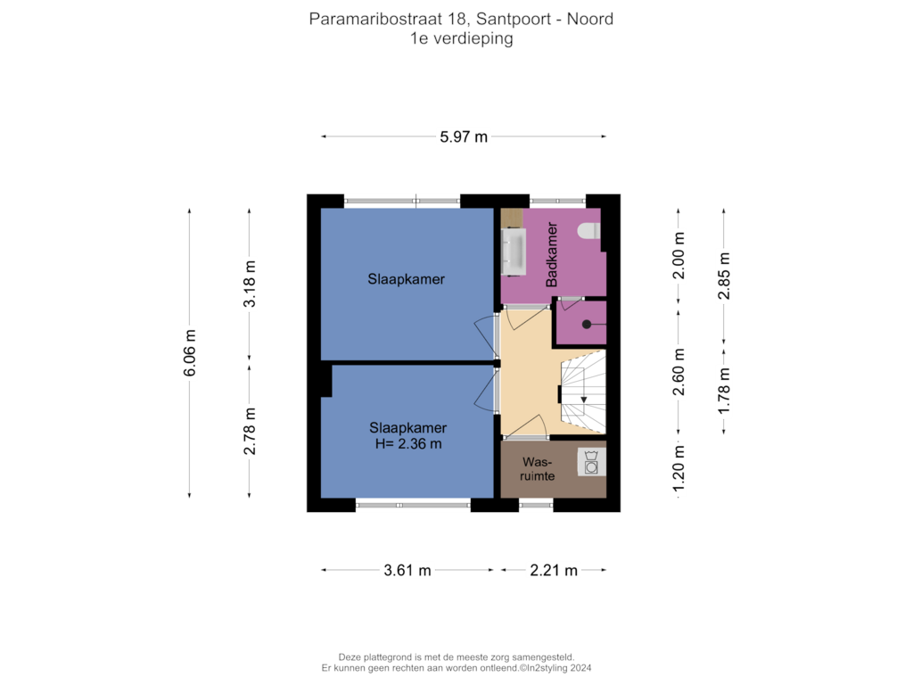 Bekijk plattegrond van 1e vrdieping van Paramaribostraat 18