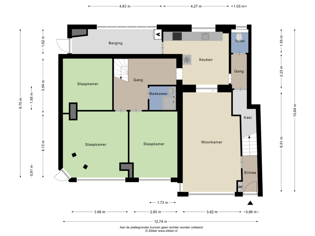 Bekijk plattegrond van Begane Grond van Bossestraat 82