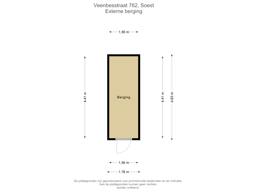 Bekijk plattegrond van Externe berging van Veenbesstraat 762