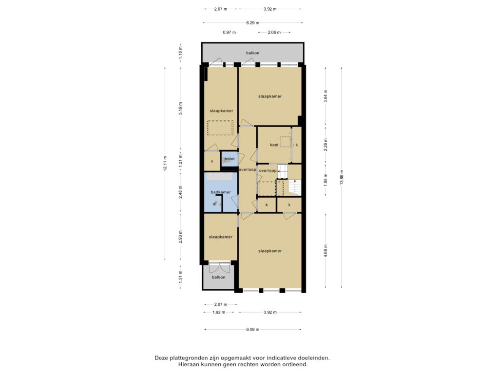 Bekijk plattegrond van 1e verdieping van Jacob Mosselstraat 54