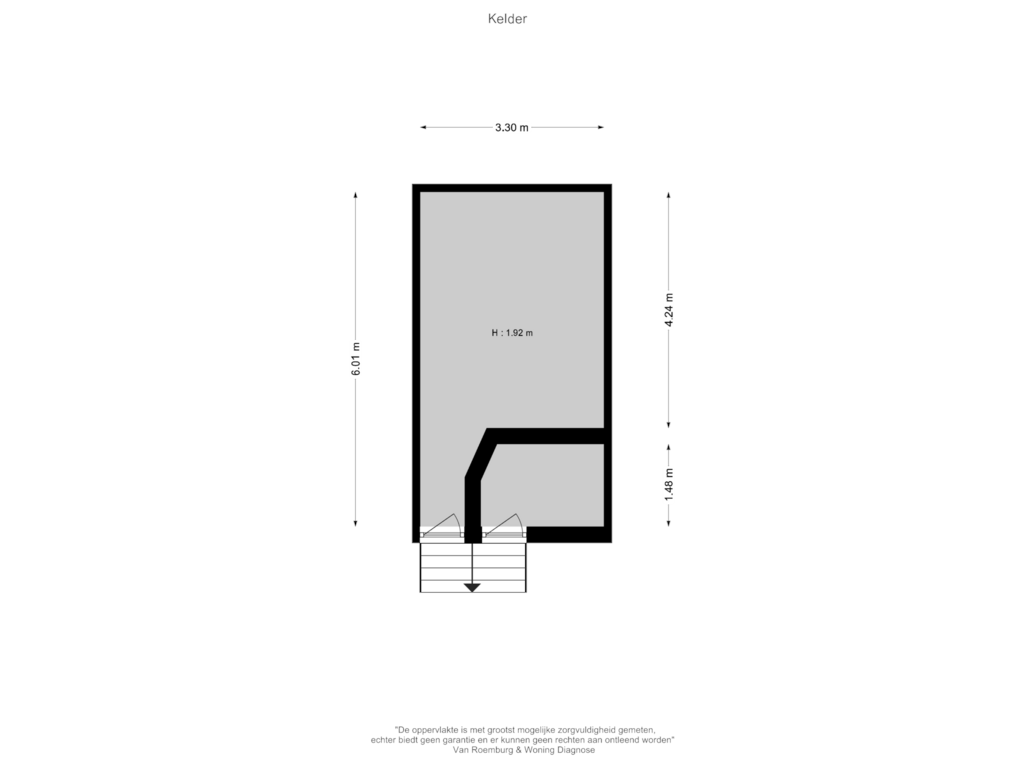 View floorplan of Kelder of Schippersstraat 4