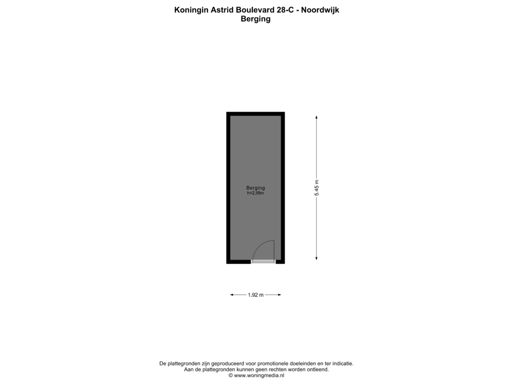 Bekijk plattegrond van Berging van Koningin Astrid Boulevard 28-C