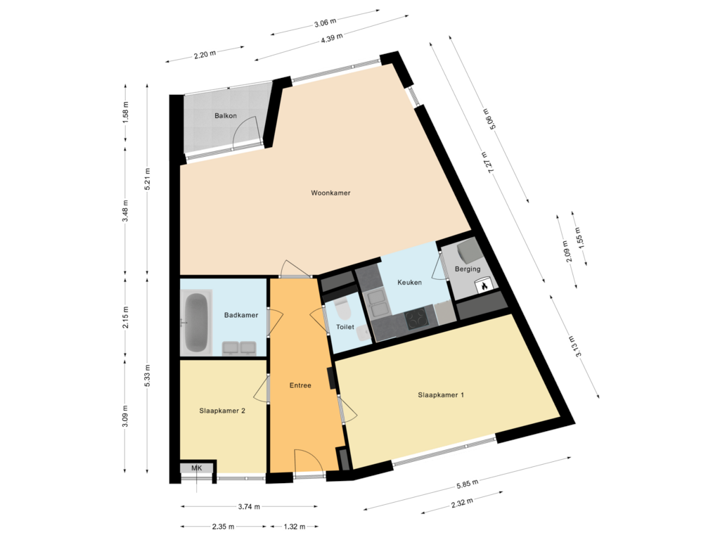 Bekijk plattegrond van Appartement van Pastoor Spieringsstraat 159