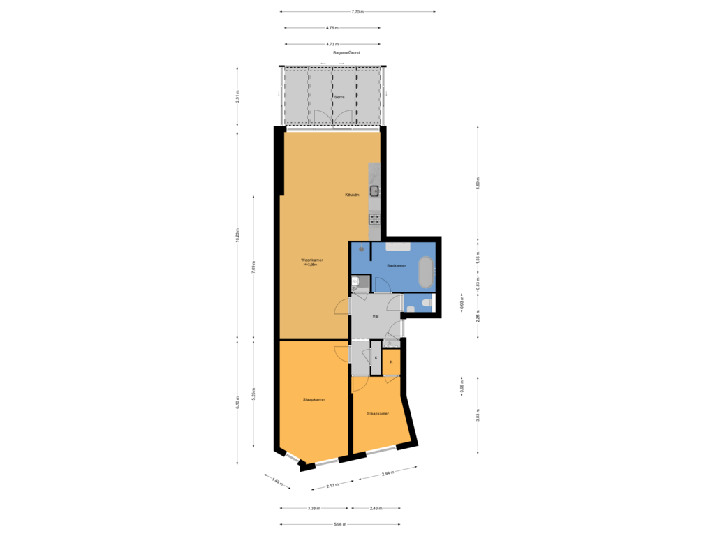 Bekijk plattegrond van Begane Grond van Hanenburglaan 144