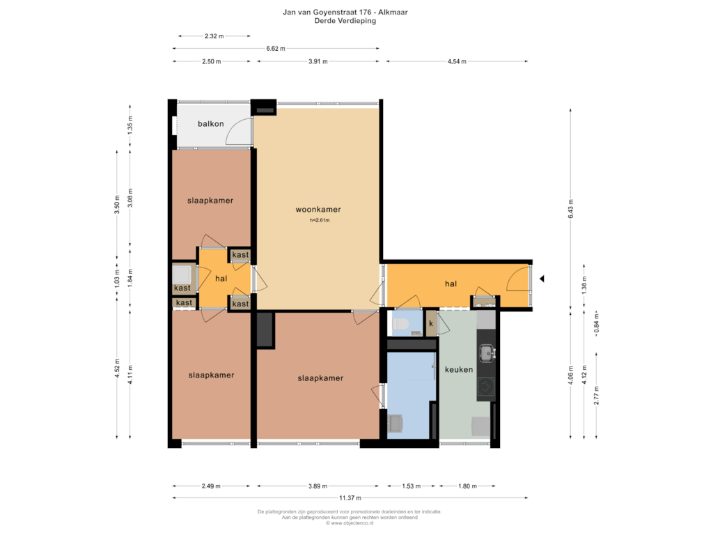 Bekijk plattegrond van Derde Verdieping van Jan van Goyenstraat 176