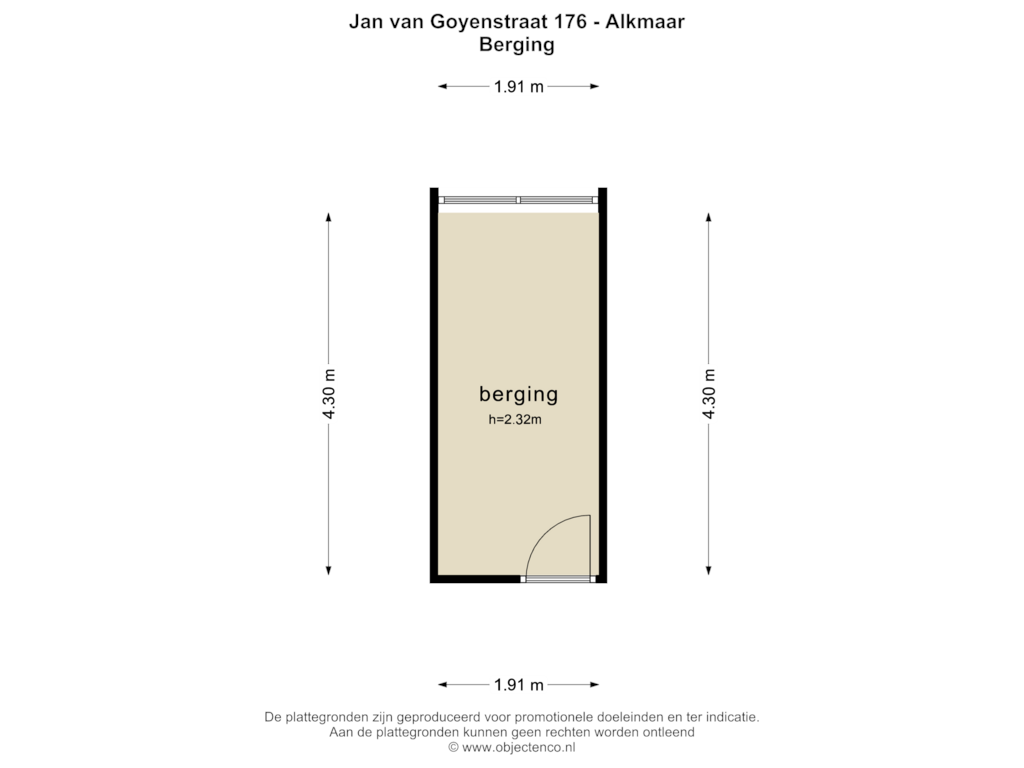 Bekijk plattegrond van Berging van Jan van Goyenstraat 176