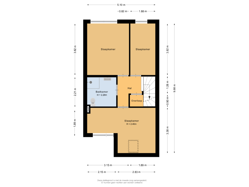 Bekijk plattegrond van Eerste verdieping van Vossestaart 1