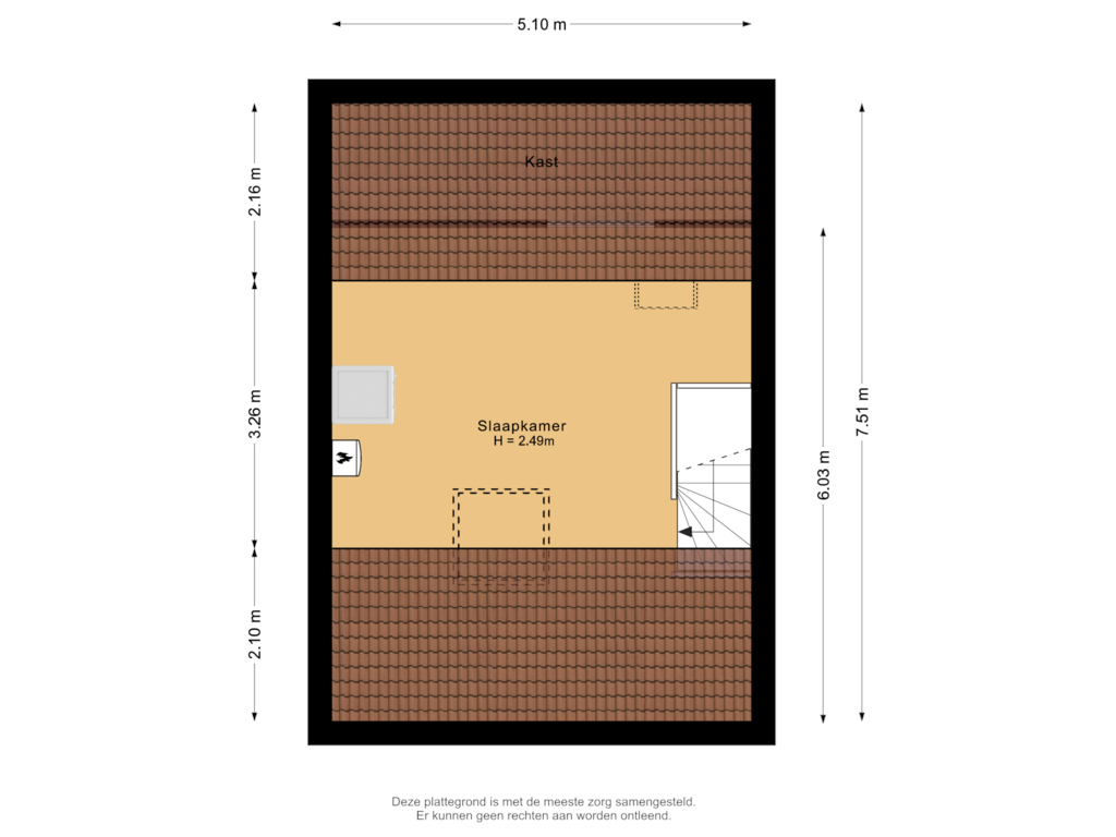 Bekijk plattegrond van Tweede verdieping van Vossestaart 1