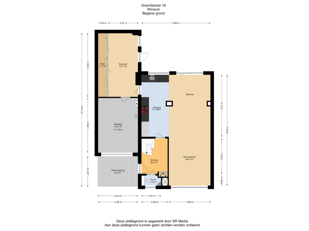 View floorplan of Begane grond of Grachtstraat 16