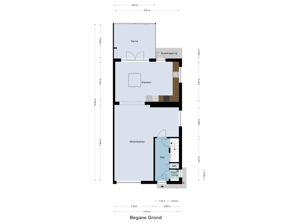 View floorplan of Begane Grond of Beatrixlaan 59