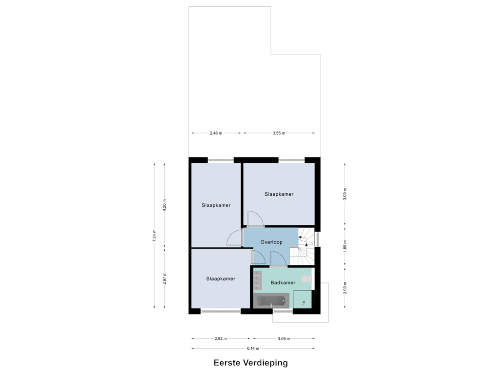 View floorplan of Eerste Verdieping of Beatrixlaan 59