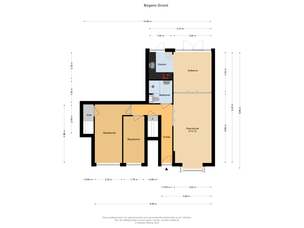 View floorplan of Begane Grond of Teding van Berkhoutstraat 57