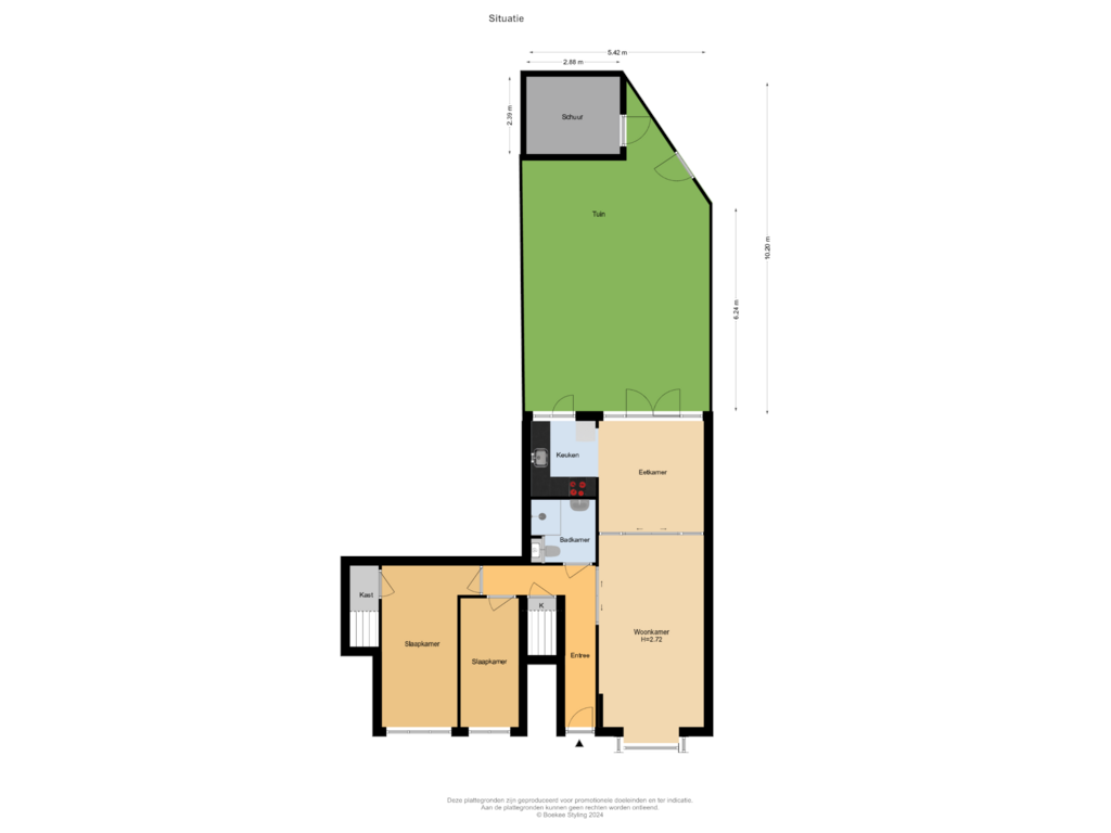 View floorplan of Situatie of Teding van Berkhoutstraat 57