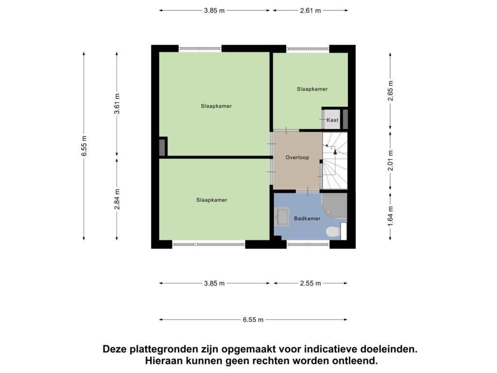 View floorplan of Eerste Verdieping of Johannes Vermeerlaan 84