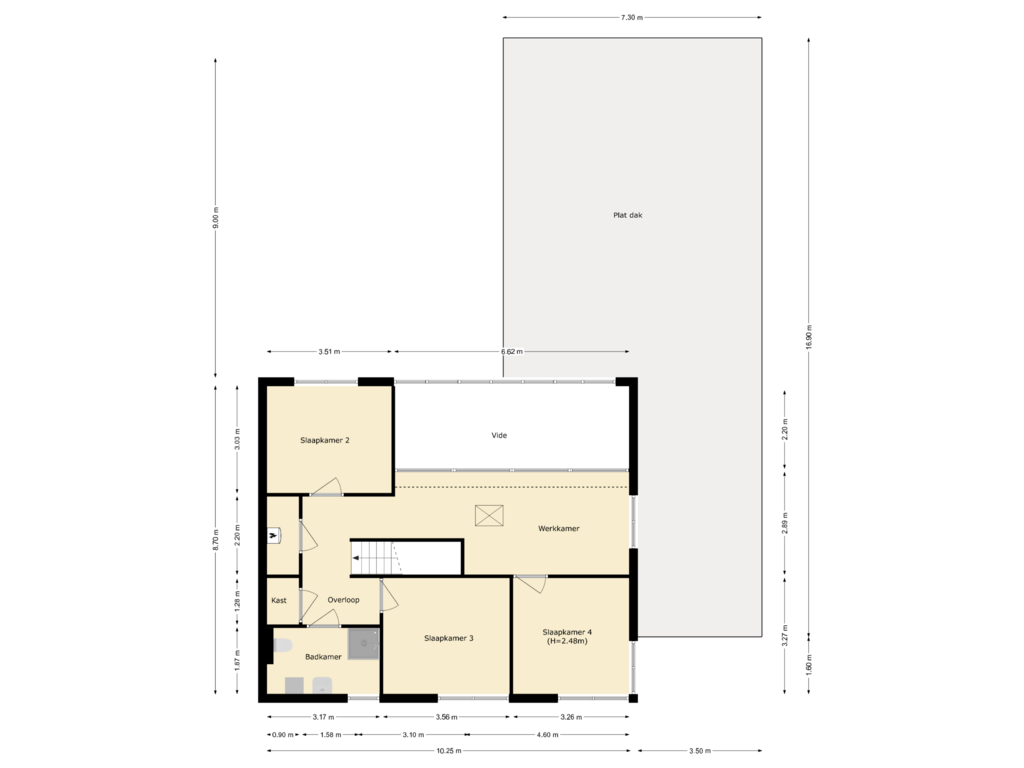 View floorplan of eerste verdieping of Burgemeester Mijslaan 4