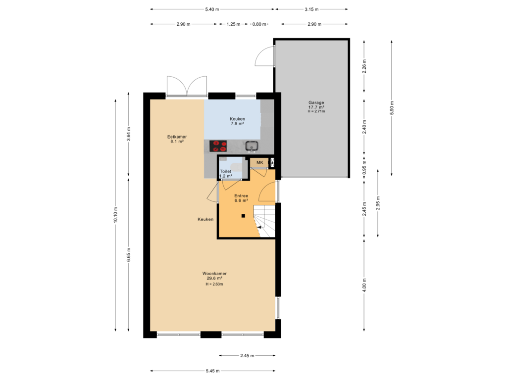 Bekijk plattegrond van Begane grond van De Snikke 5