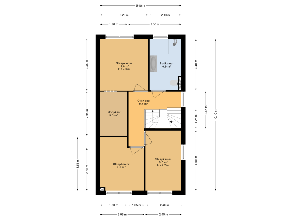 Bekijk plattegrond van 1e verdieping van De Snikke 5