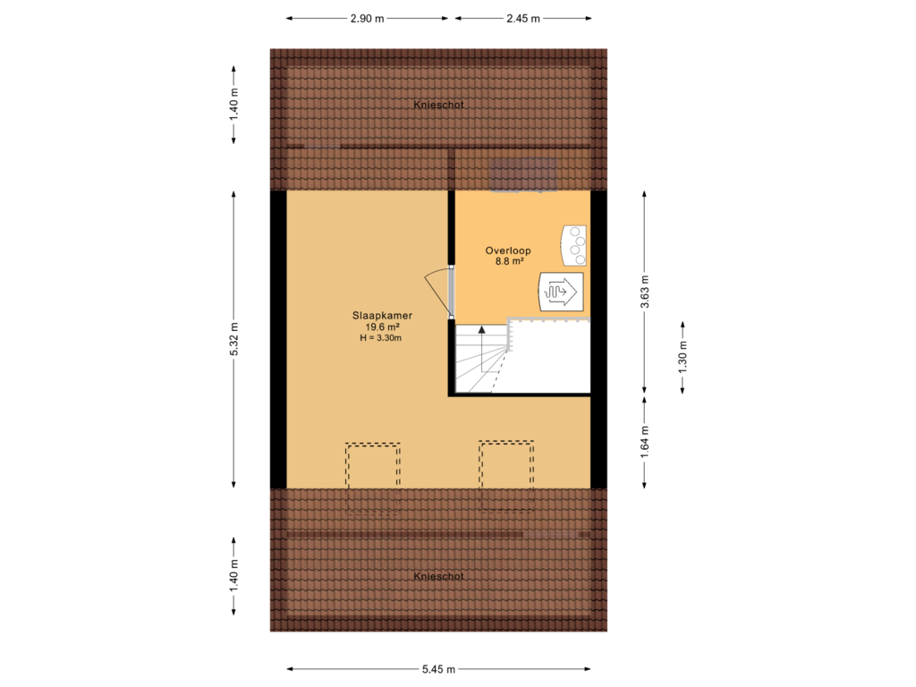 Bekijk plattegrond van 2e verdieping van De Snikke 5