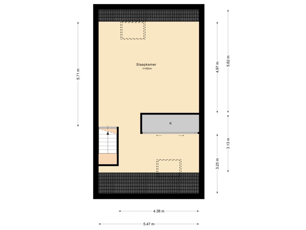 View floorplan of 2e Verdieping of Turfschipkade 24