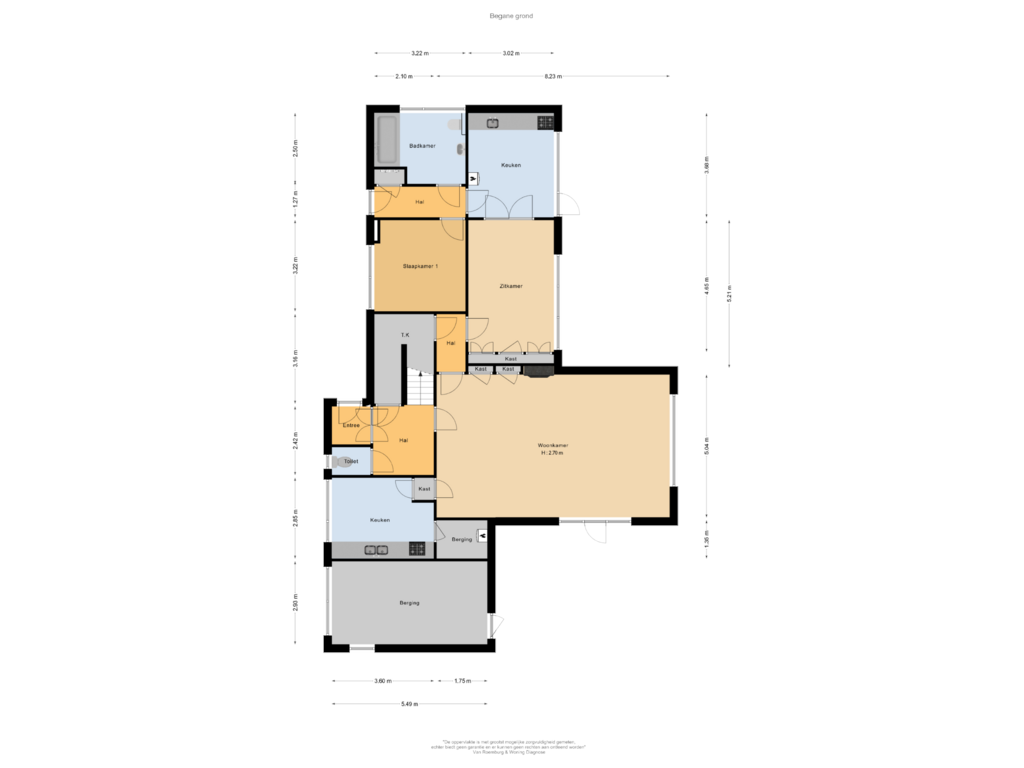 Bekijk plattegrond van Begane grond van Hoekenes 26