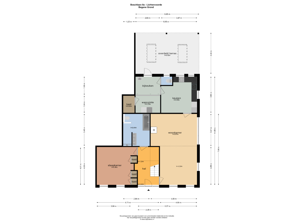 View floorplan of BEGANE GROND of Boschlaan 8-A