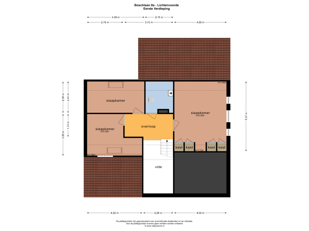 View floorplan of EERSTE VERDIEPING of Boschlaan 8-A