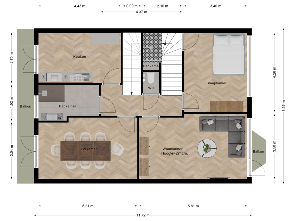 View floorplan of floor 1 of Vreeswijkstraat 395