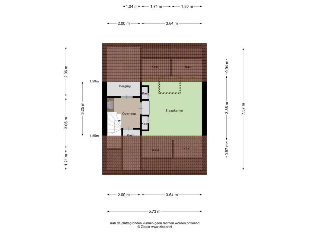 View floorplan of Tweede verdieping of Stuimellaan 41