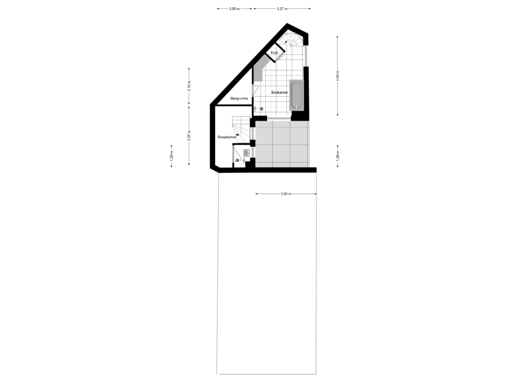 Bekijk plattegrond van Souterrain van Prinsengracht 12-1