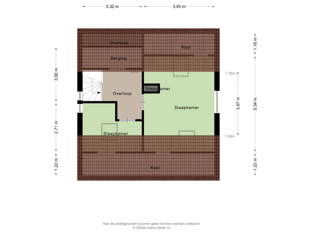 Bekijk plattegrond van Tweede verdieping van Tonterstraat 17