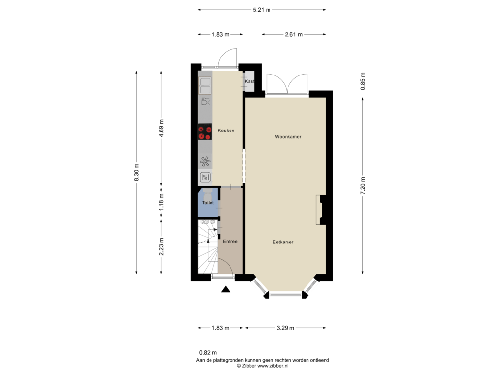 Bekijk plattegrond van Begane grond van Molenweg 77