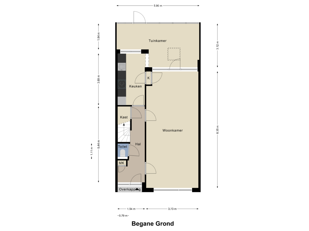 Bekijk plattegrond van Begane Grond van St. Antoniusplein 17