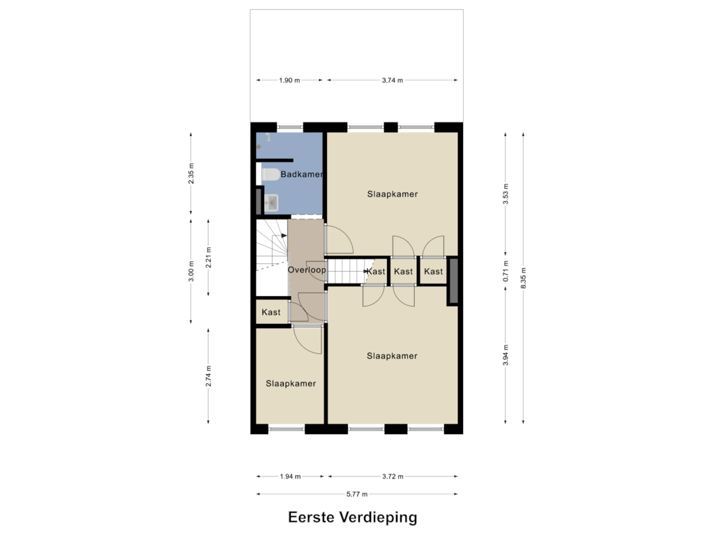 Bekijk plattegrond van Eerste Verdieping van St. Antoniusplein 17