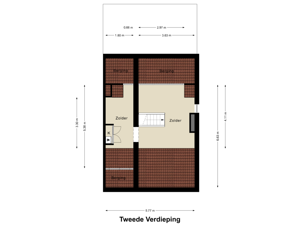 Bekijk plattegrond van Tweede Verdieping van St. Antoniusplein 17