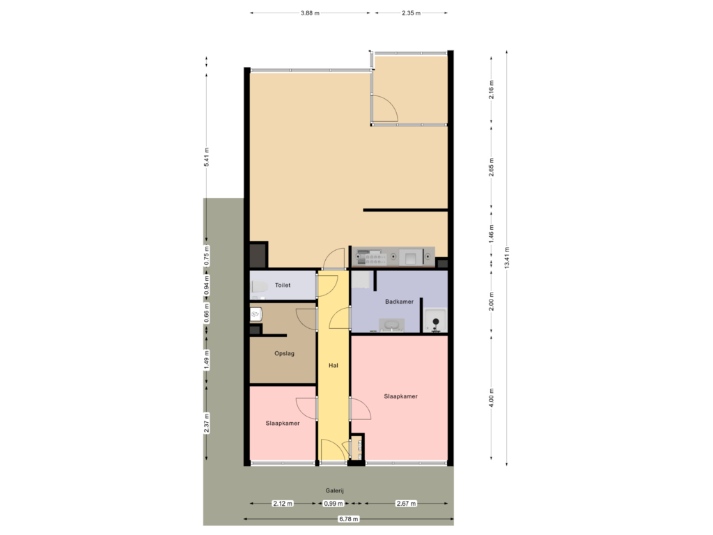 Bekijk plattegrond van First floor van Damstraat 98