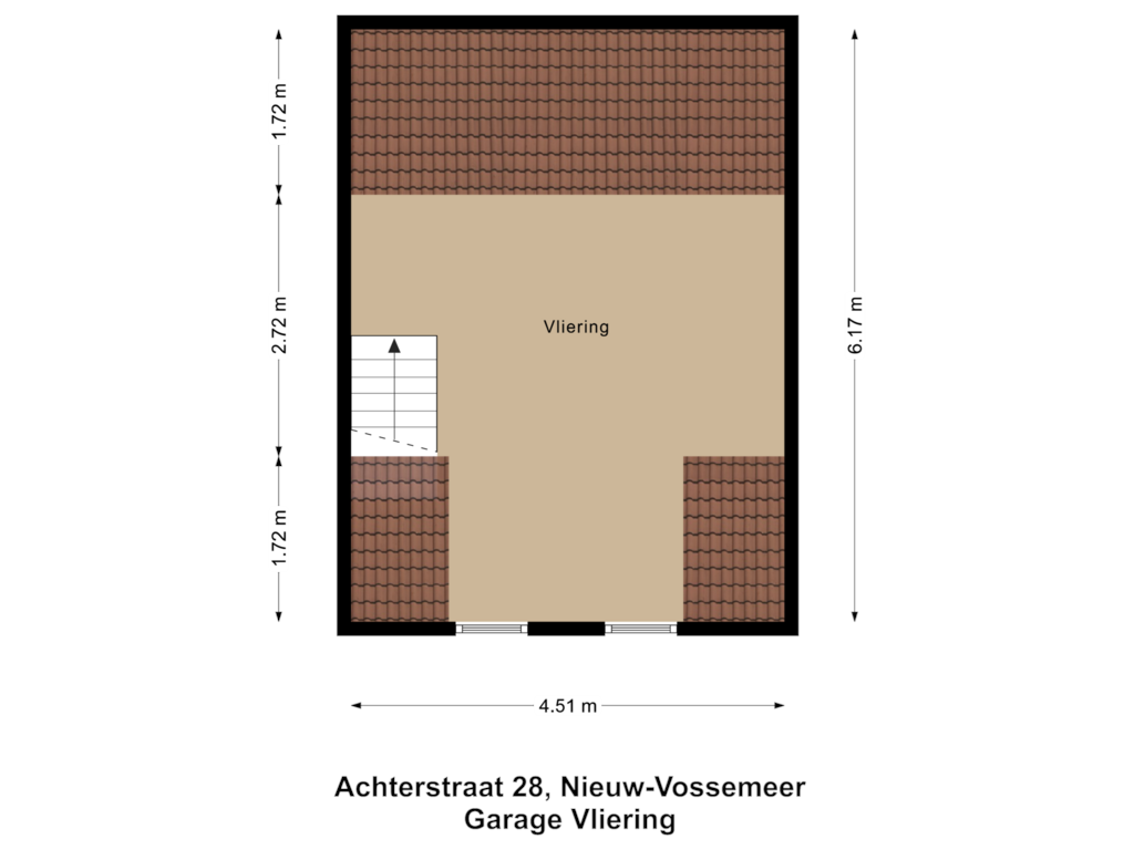 Bekijk plattegrond van Garage Vliering van Achterstraat 28