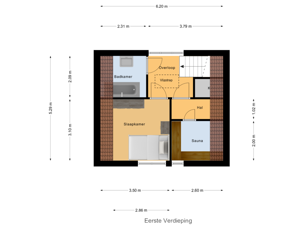 Bekijk plattegrond van Eerste Verdieping van Haerenshof 1